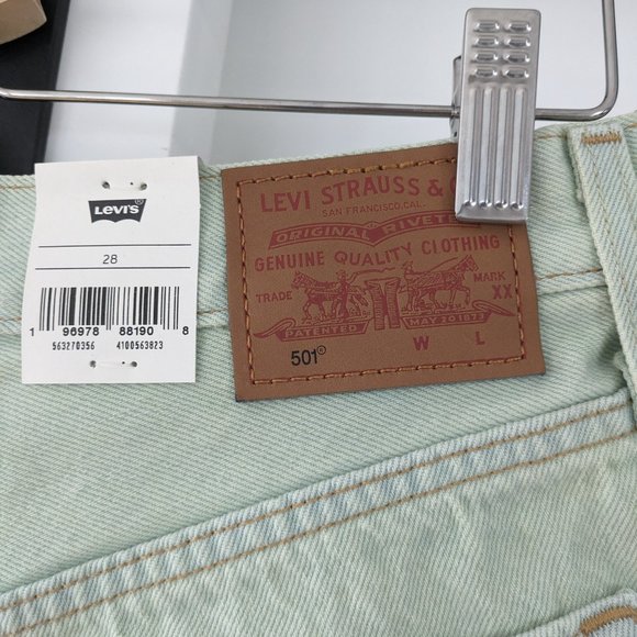 NWT Levi's 501 Original Shorts in My Muse Faded Green (SIZE 28 + 29) - Picture 4 of 16
